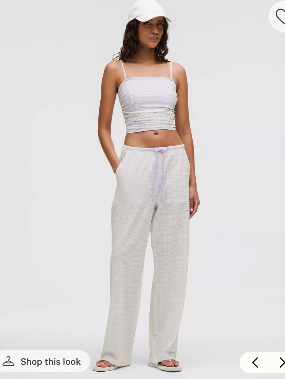 Lululemon Ruched Crop Tank with Wide-Leg Pants Set, Pants Size XS/Top S, EUC